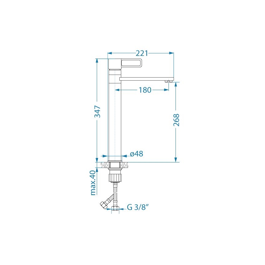 ALVEUS 1150752 - Hane MAYA 34,7 cm skinnende krom