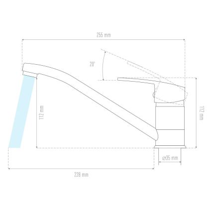 ALVEUS 1150800 - Køkkenarmatur CLARA 13,5 cm granit/sort