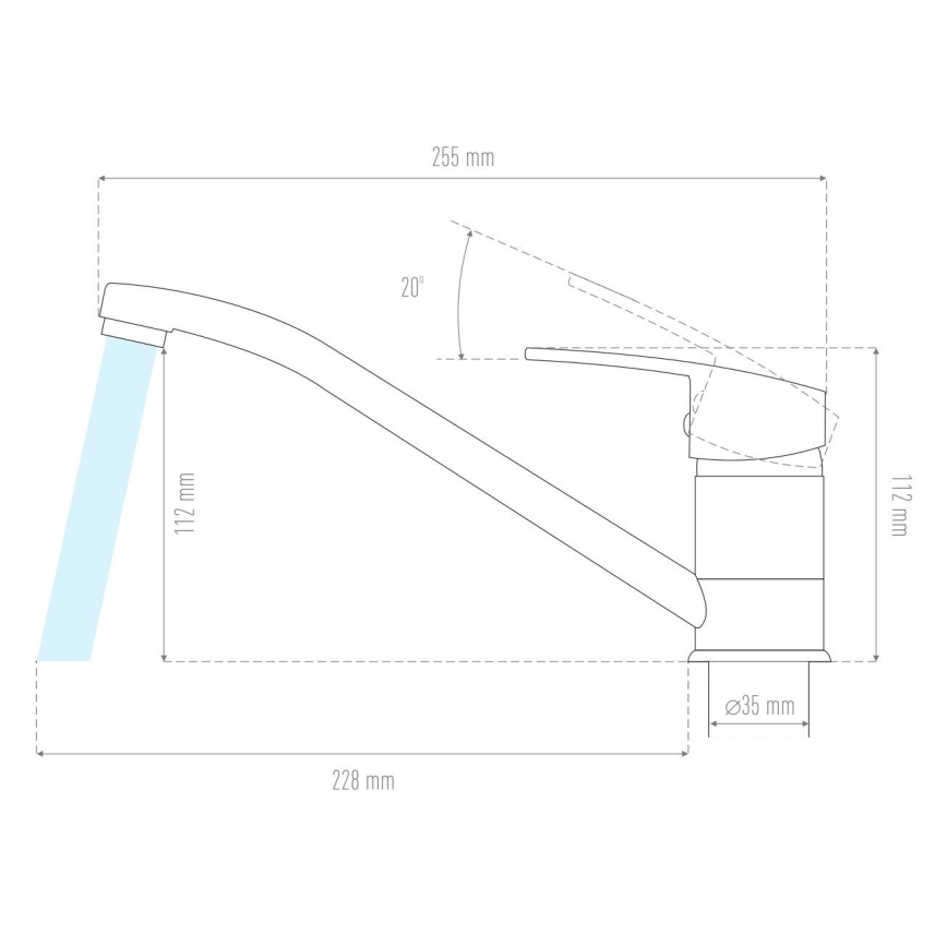 ALVEUS 1150800 - Køkkenarmatur CLARA 13,5 cm granit/sort