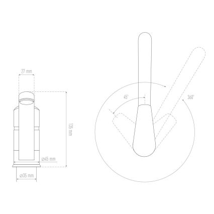 ALVEUS 1150800 - Køkkenarmatur CLARA 13,5 cm granit/sort