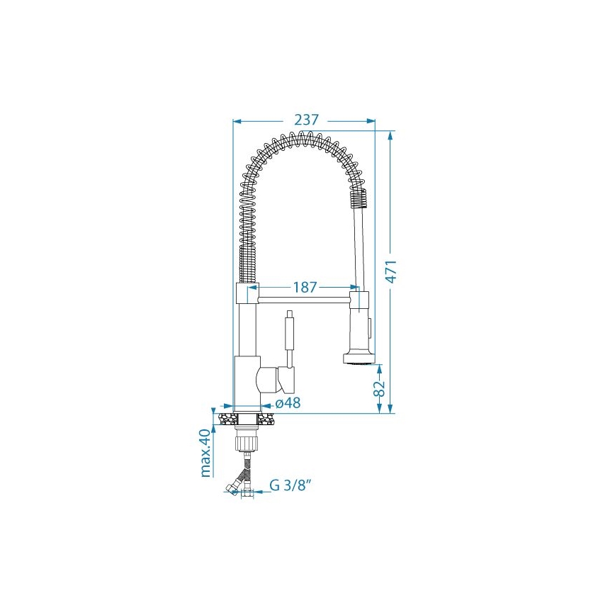 ALVEUS 1150887 - Hane m. fleksibel arm m. sprayer URBAN 47,1 cm sort