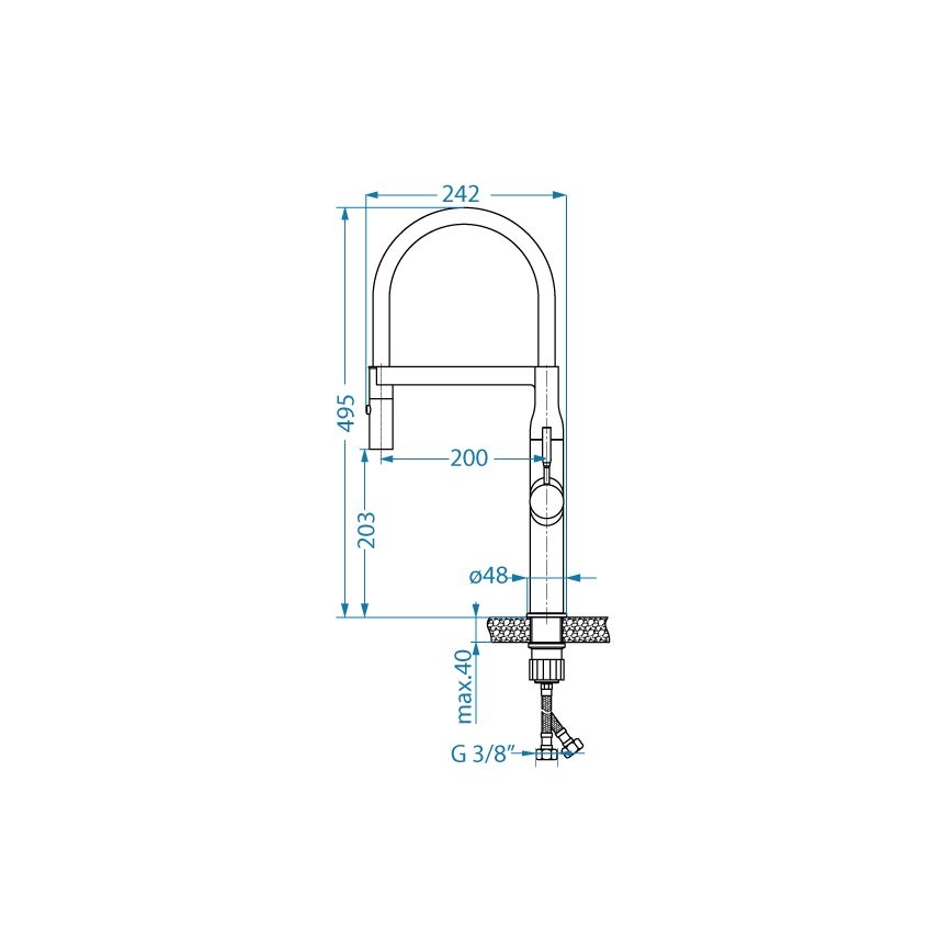 ALVEUS 1150892 - Hane m. fleksibel arm m. sprayer MIRAGE 49,5 cm satin