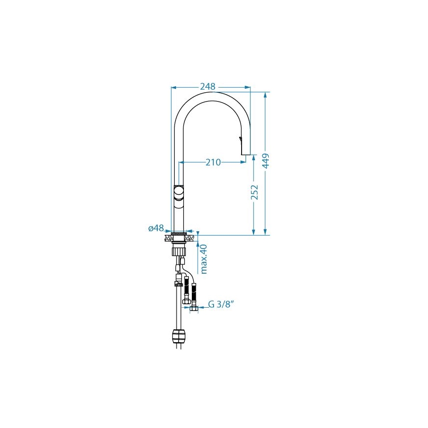 ALVEUS 1150908 - Hane m. udtrækkelig sprayer SWAN 44,9 cm sort