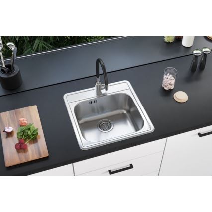 ALVEUS 1151258 - Køkkenvask MORE 50x49 cm mat stål/satin