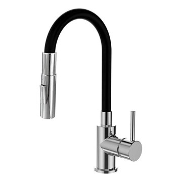 ALVEUS KI112111 - Hane m. fleksibel arm og spraye BEA 47 cm skinnende krom/sort