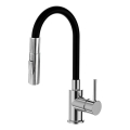 ALVEUS KI112111 - Køkkenarmatur med fleksibel tud og bruser BEA 47 cm blank krom/sort