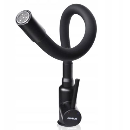 ALVEUS SETA23197 - Køkkenvask CADIT 59 x 50 cm + køkkenarmatur med fleksibelt udtræk MINTAS 34 cm granit/mat sort