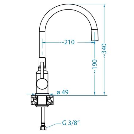 ALVEUS SETA23228 - Køkkenvask ATROX 59x50 cm + armatur med fleksibelt arm MINTAS 34 cm granit/mat sort