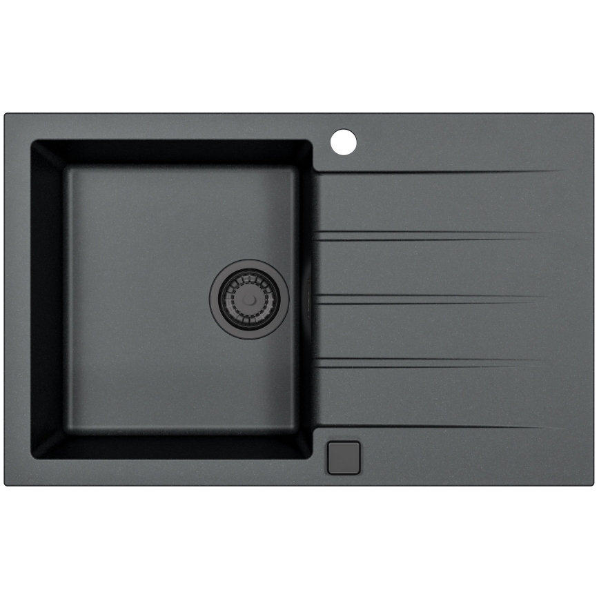 ALVEUS SETA23231 - Køkkenvask CADIT 79x50 cm + armatur med fleksibelt udtræk MINTAS 34 cm granit/mat sort