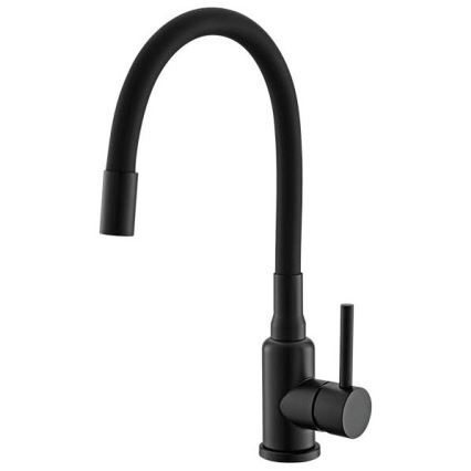 ALVEUS SETA23231 - Køkkenvask CADIT 79x50 cm + armatur med fleksibelt udtræk MINTAS 34 cm granit/mat sort