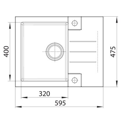 ALVEUS SETA23236 - Køkkenvask ROCK 59,5x47,5 cm + køkkenarmatur MINTAS 34 cm med fleksibel tud, granit/mat sort