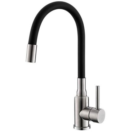 ALVEUS SETA24019 - Køkkenvask CLASSIC 80x60 cm + vandhane med fleksibelt udløb MINTAS 34 cm børstet rustfrit stål/sort