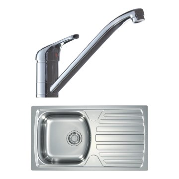 ALVEUS SETA259 - Køkkenvask BASIC 78x43,5 cm + RIVIERA vandhane 14,8 cm satin/glans krom