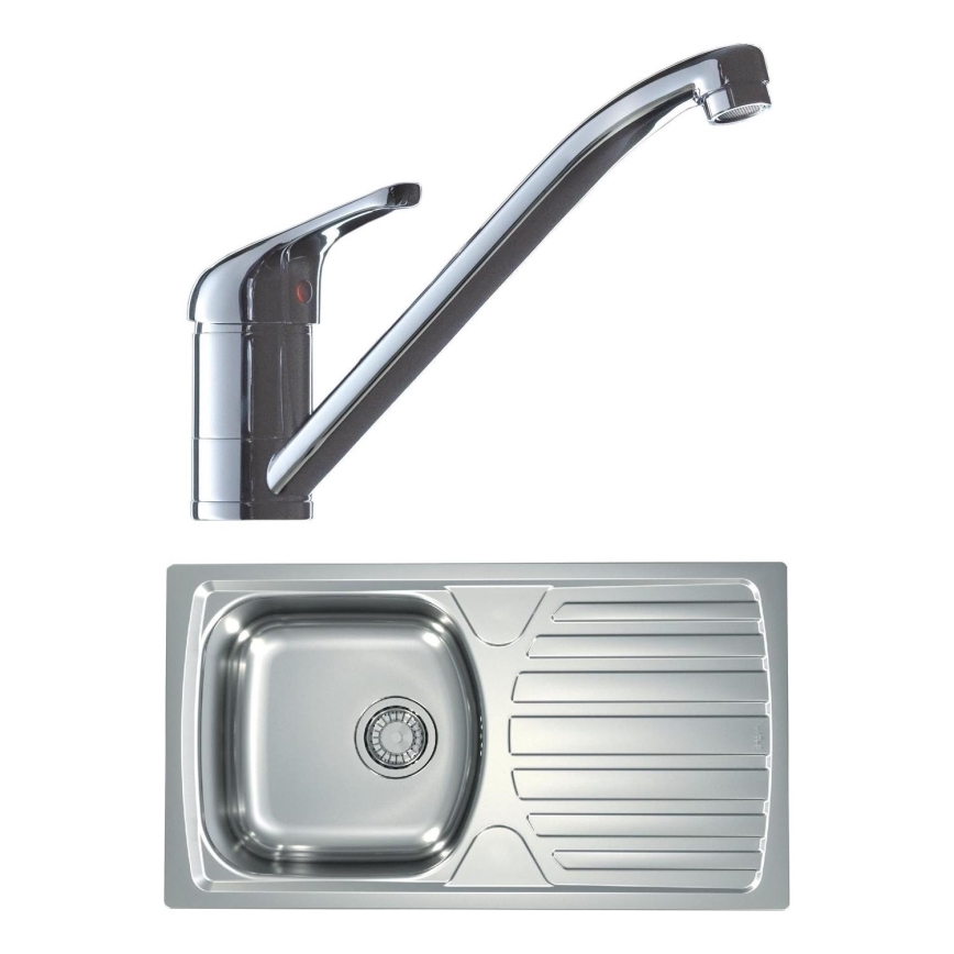 ALVEUS SETA259 - Køkkenvask BASIC 78x43,5 cm + RIVIERA vandhane 14,8 cm satin/glans krom