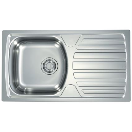 ALVEUS SETA259 - Køkkenvask BASIC 78x43,5 cm + RIVIERA vandhane 14,8 cm satin/glans krom