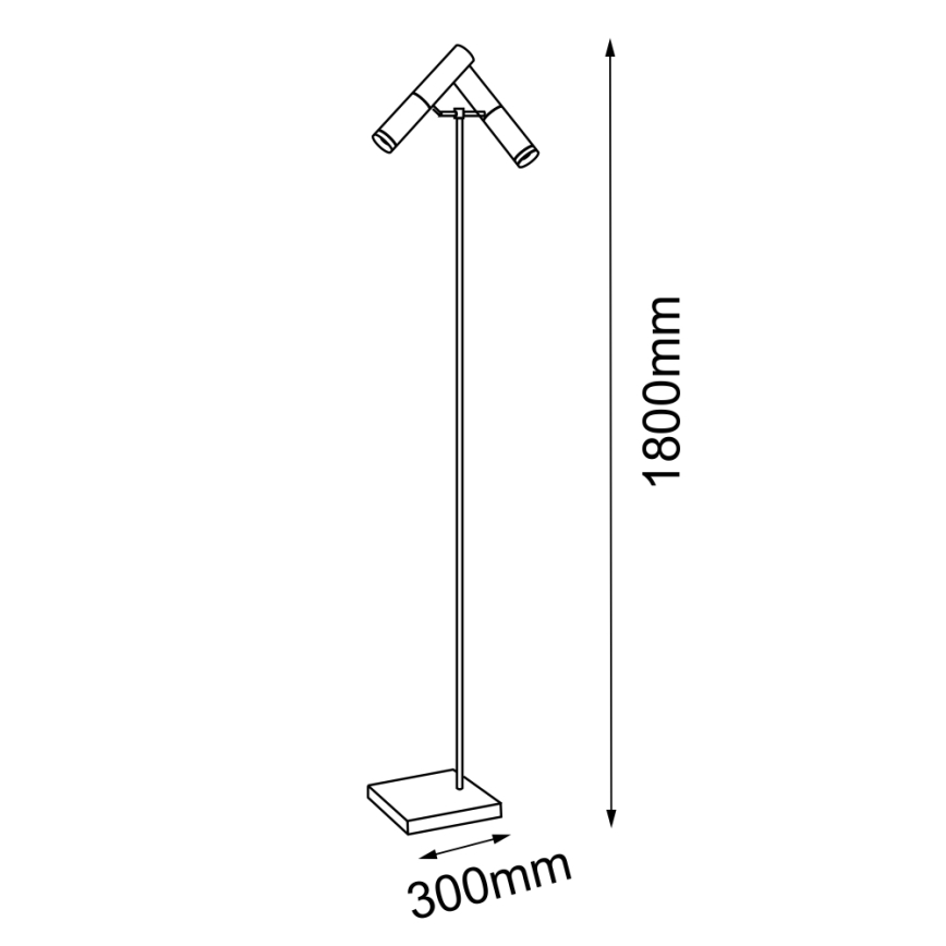 Amplex - Gulvlampe 2xGU10/15W/230V