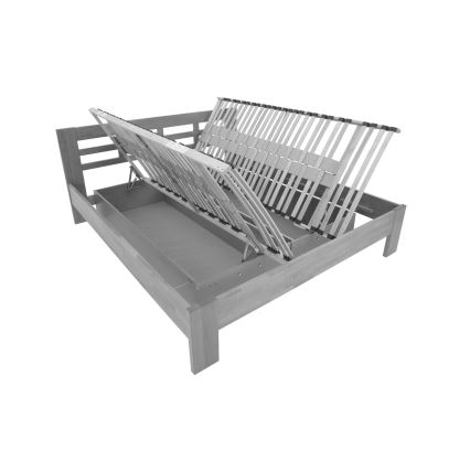 Angela Dobbelt seng i massivtræ med opbevaring 180x200 cm bøgetræ