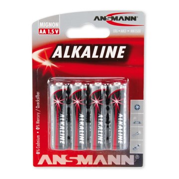 Ansmann 09629 LR6 AA RED - 4stk alkalisk batteri 1,5V