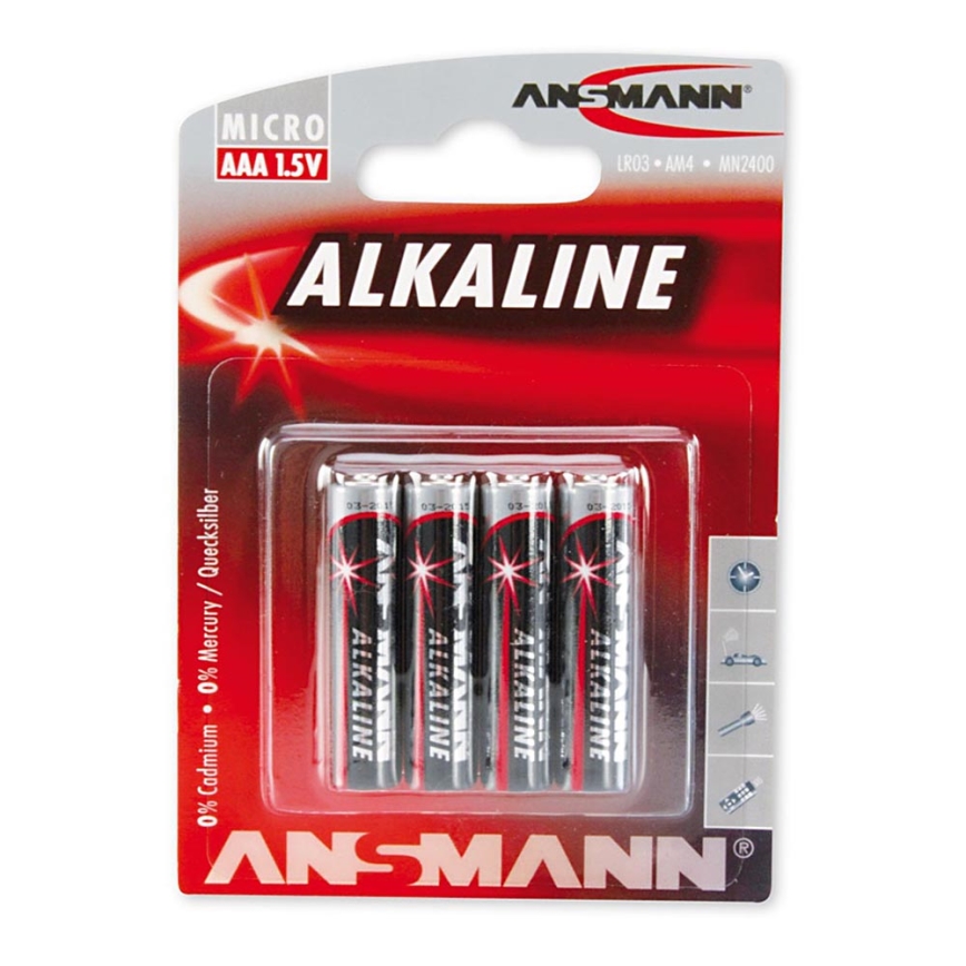 Ansmann 09630 LR03 AAA RED - 4stk alkalisk batteri 1.5V