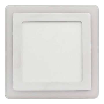 APLED - LED Indbygningsbadeværelseslampe SQUARE DUO LED/4W + LED/12W/230V IP41 3000/4000K 19,5x19,5 cm hvid