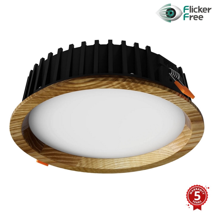 APLED - LED indbygningslampe RONDO WOODLINE LED/12W/230V 3000K diameter 20 cm aske massivt træ