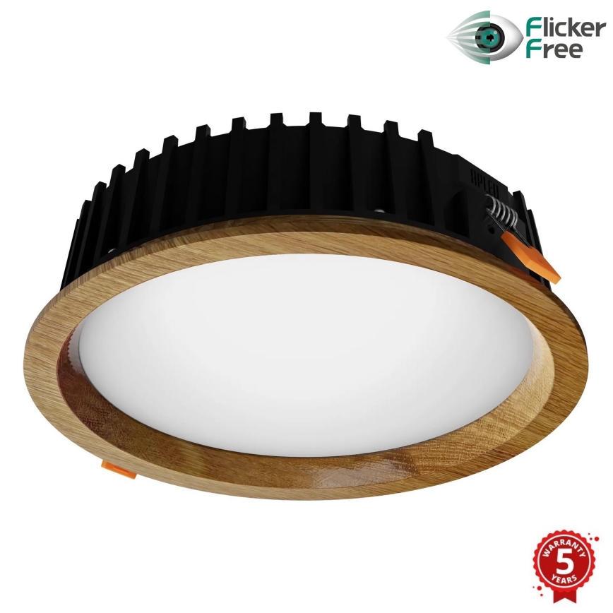 APLED - LED indbygningslampe RONDO WOODLINE LED/12W/230V 3000K diameter 20 cm eg massivt træ