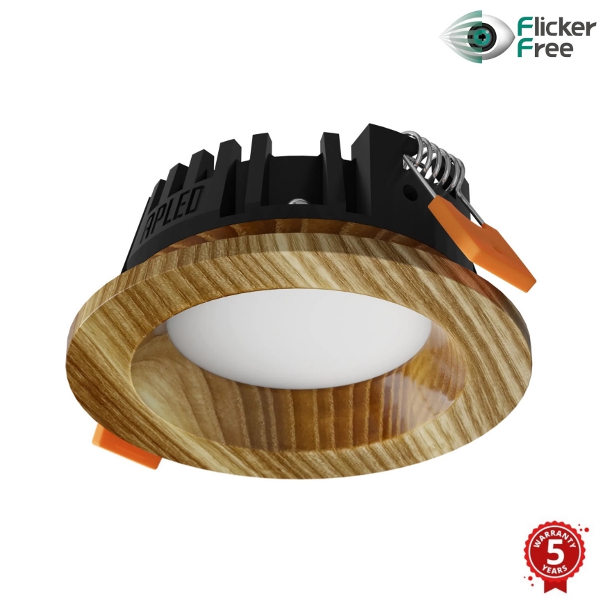 APLED - LED indbygningslampe RONDO WOODLINE LED/3W/230V 3000K diameter 9 cm aske massivt træ