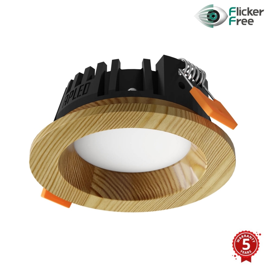 APLED - LED indbygningslampe RONDO WOODLINE LED/3W/230V 4000K diameter 9 cm fyrretræ massivt træ