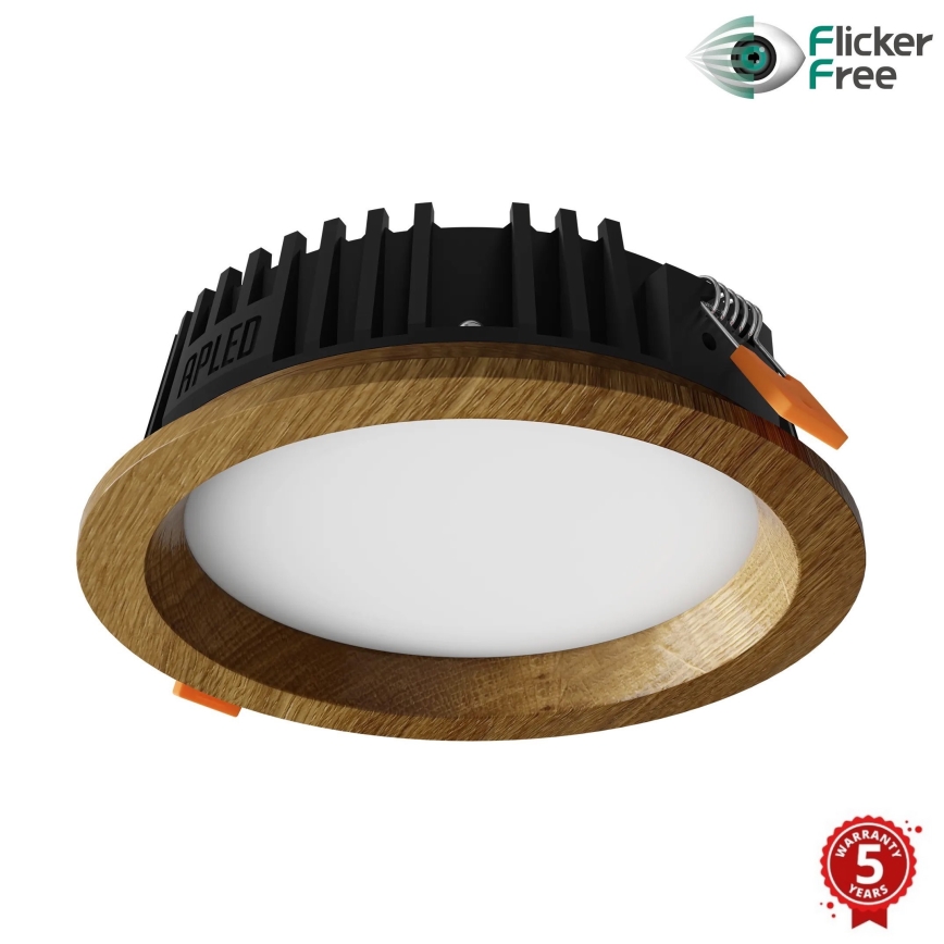 APLED - LED indbygningslampe RONDO WOODLINE LED/6W/230V 3000K diameter 15 cm eg massivt træ