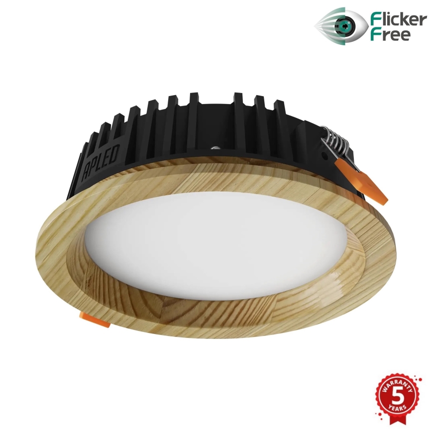 APLED - LED indbygningslampe RONDO WOODLINE LED/6W/230V 4000K diameter 15 cm fyrretræ massivt træ