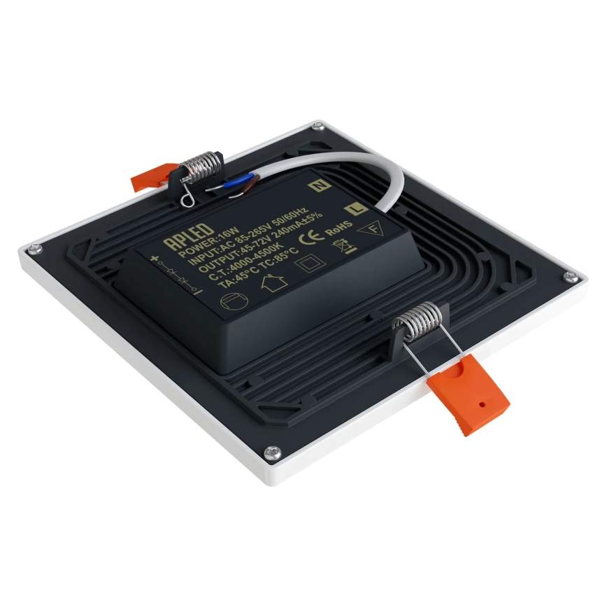 APLED - LED indbygningslampe SQUARE SLIM LED/16W/230V 14,5x14,5 cm hvid