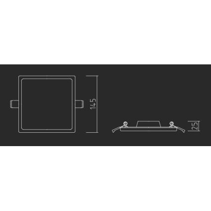 APLED - LED indbygningslampe SQUARE SLIM LED/16W/230V 14,5x14,5 cm hvid