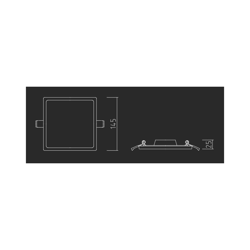 APLED - LED indbygningslampe SQUARE SLIM LED/16W/230V 14,5x14,5 cm hvid