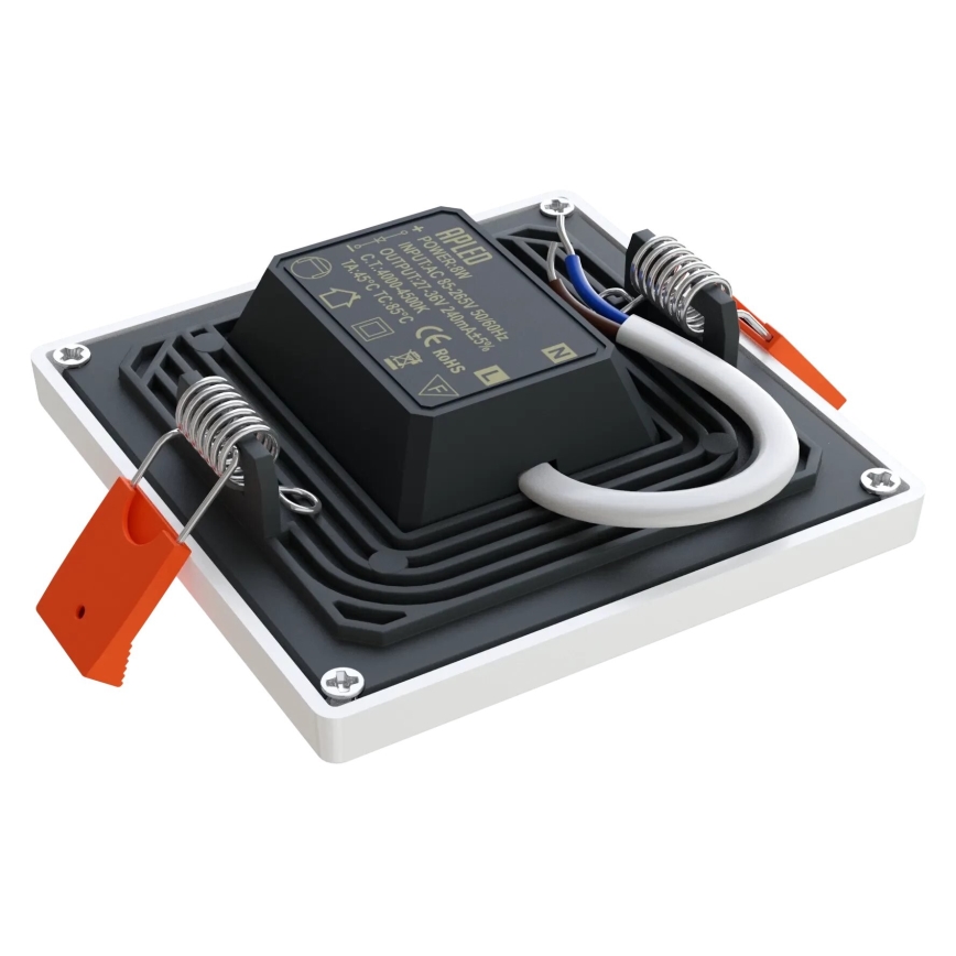 APLED - LED indbygningslampe SQUARE SLIM LED/8W/230V 9x9 cm hvid