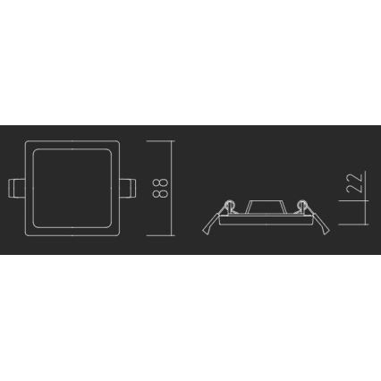 APLED - LED indbygningslampe SQUARE SLIM LED/8W/230V 9x9 cm hvid