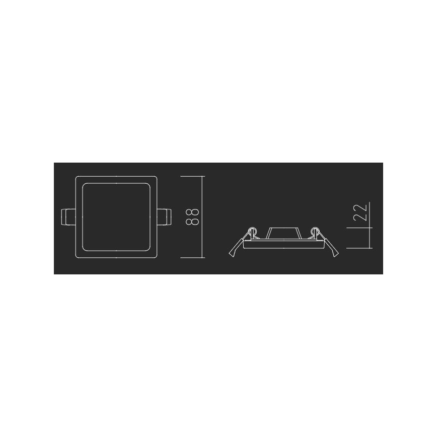 APLED - LED indbygningslampe SQUARE SLIM LED/8W/230V 9x9 cm hvid