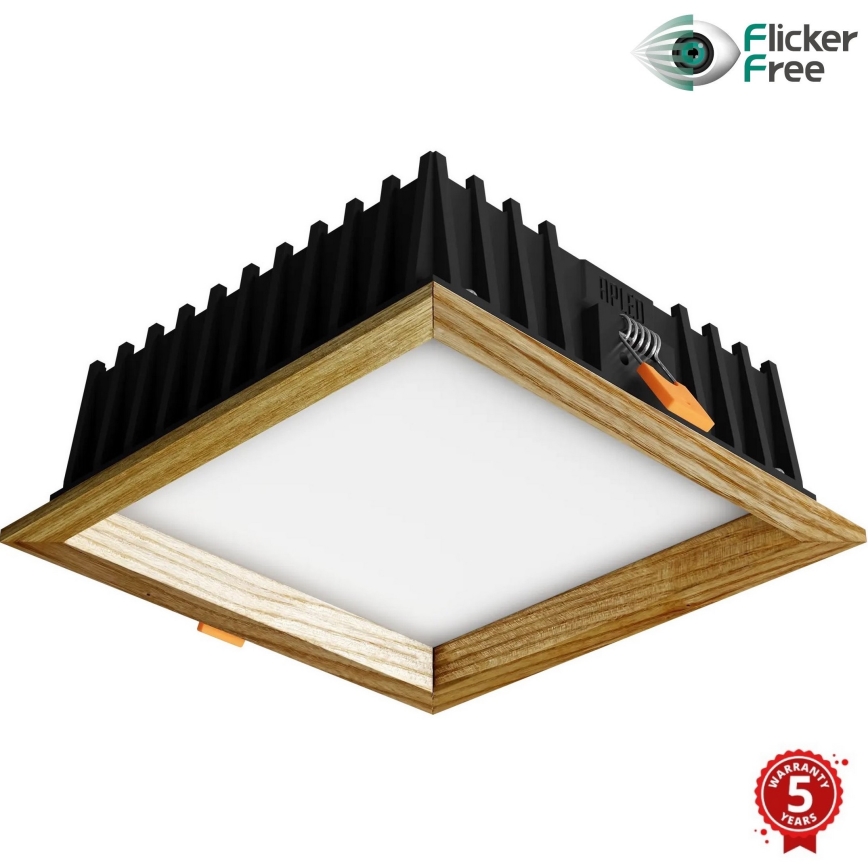 APLED - LED indbygningslampe SQUARE WOODLINE LED/12W/230V 3000K 17x17 cm aske massivt træ