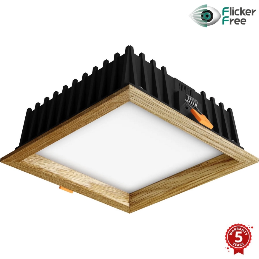 APLED - LED indbygningslampe SQUARE WOODLINE LED/12W/230V 3000K 17x17 cm eg massivt træ