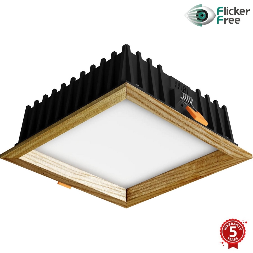 APLED - LED indbygningslampe SQUARE WOODLINE LED/12W/230V 4000K 17x17 cm aske massivt træ