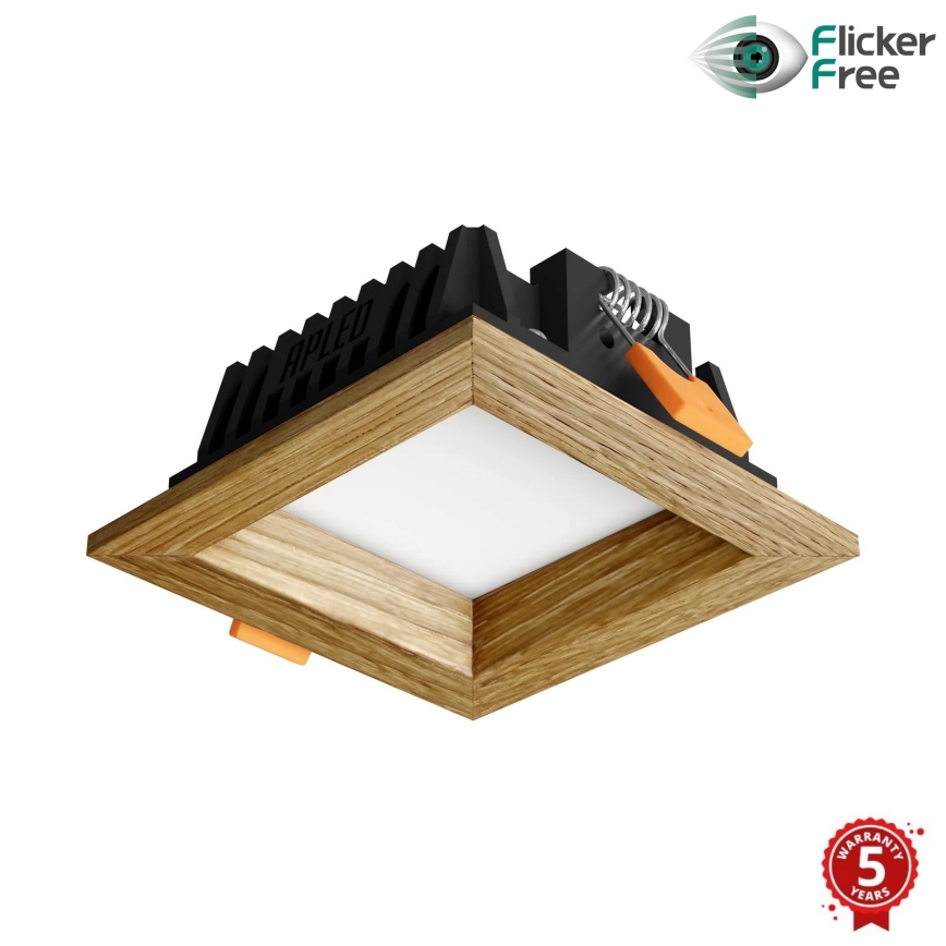 APLED - LED indbygningslampe SQUARE WOODLINE LED/3W/230V 3000K 9x9 cm eg massivt træ