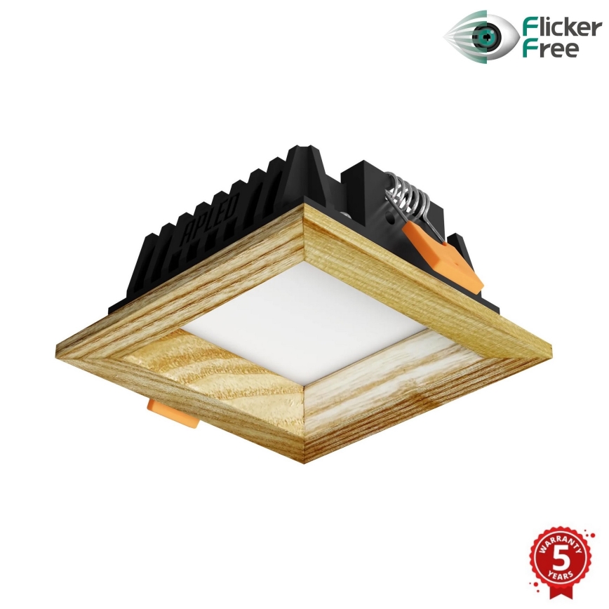 APLED - LED indbygningslampe SQUARE WOODLINE LED/3W/230V 4000K 9x9 cm aske massivt træ