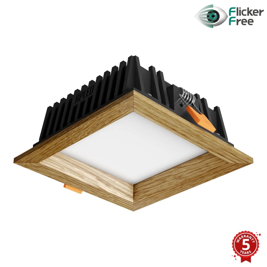 APLED - LED indbygningslampe SQUARE WOODLINE LED/6W/230V 3000K 12x12 cm eg massivt træ