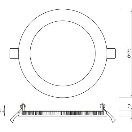 APLED - LED indbygningslampe til badeværelse RONDO LED/12W/230V IP54 175 mm