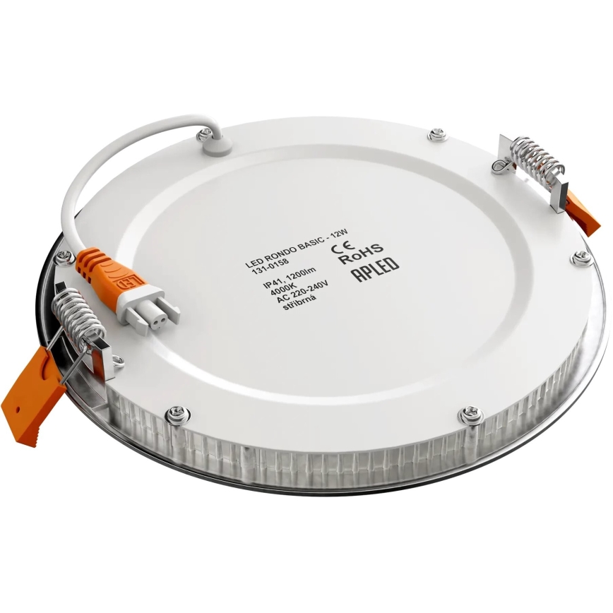APLED - LED indbygningslampe til badeværelse RONDO LED/12W/230V IP40 diameter 17 cm mat krom