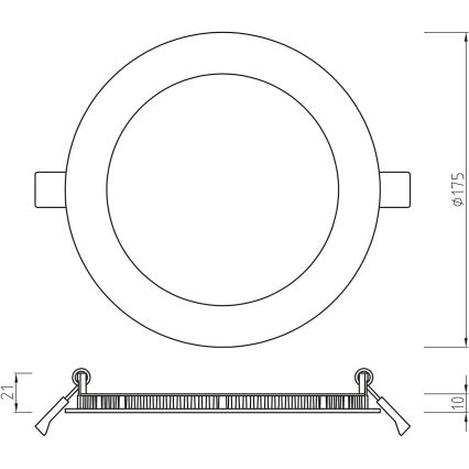 APLED - LED indbygningslampe til badeværelse RONDO LED/12W/230V IP54 175 mm