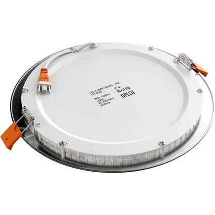 APLED - LED indbygningslampe til badeværelse RONDO LED/18W/230V IP40 diameter 22,5 cm mat krom