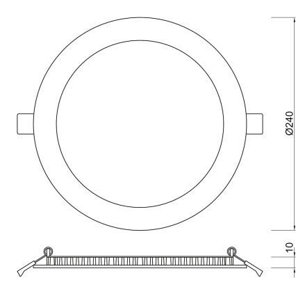 APLED - LED indbygningslampe til badeværelse RONDO LED/18W/230V IP41 240 mm