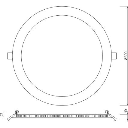 APLED - LED indbygningslampe til badeværelse RONDO LED/24W/230V IP41 300 mm