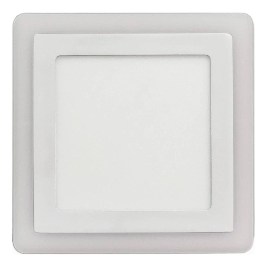 APLED - LED indbygningslampe til badeværelse SQUARE DUO LED/4W + LED/12W/230V IP41 3000/4000K 19,5x19,5 cm hvid