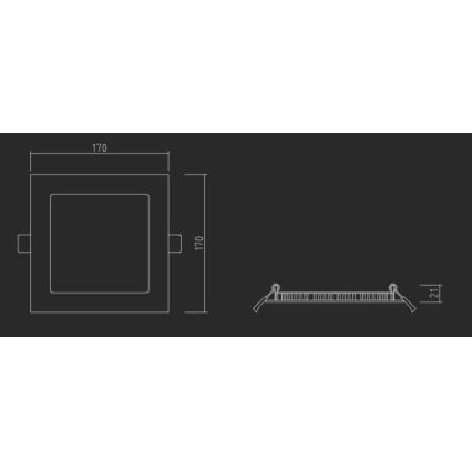 APLED - LED indbygningslampe til badeværelse SQUARE LED/12W/230V IP40 17x17 cm hvid